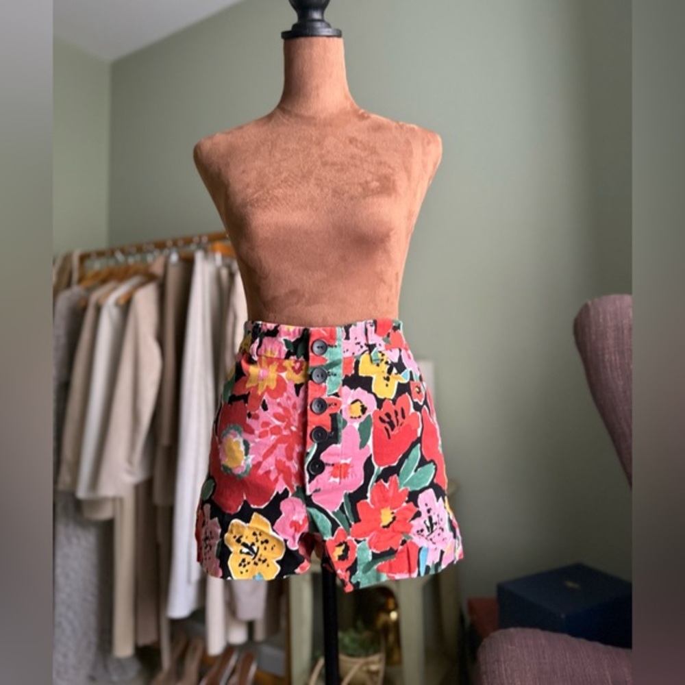 Zara Floral High Waist Shorts - Multicolor